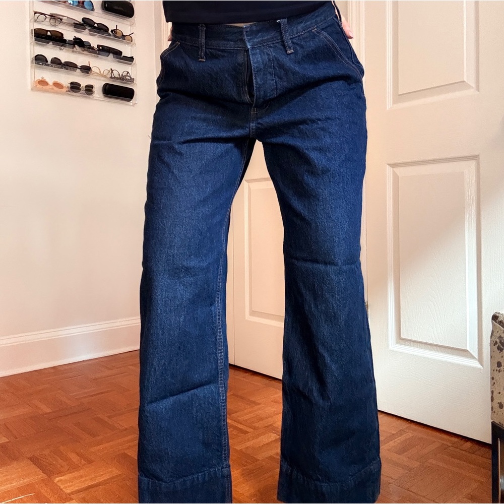 Abercrombie & Fitch Dark Blue Trouser Jeans - Picture 5 of 6